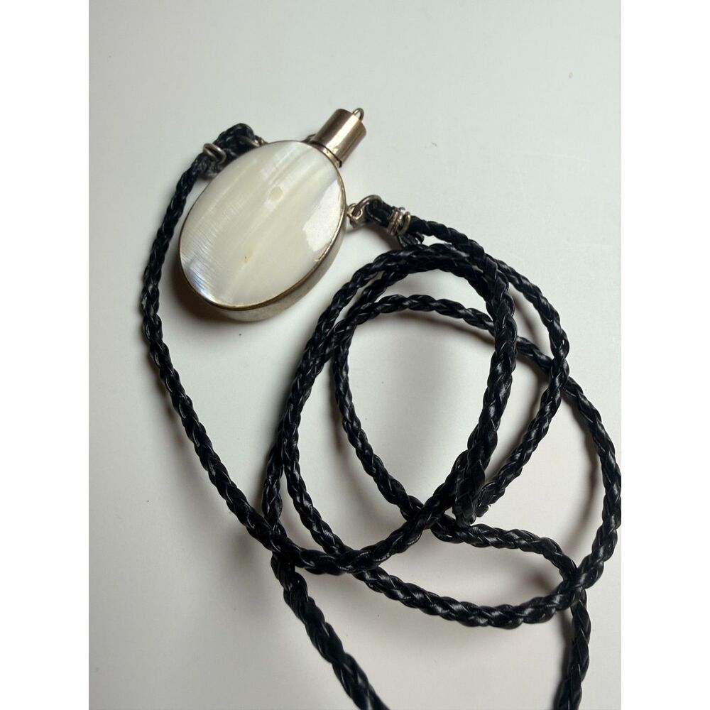 Vintage Mother of Pearl Perfume Scent Bottle Pendant Necklace